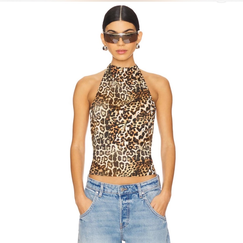 Jaded London Leopard Print Halter Top